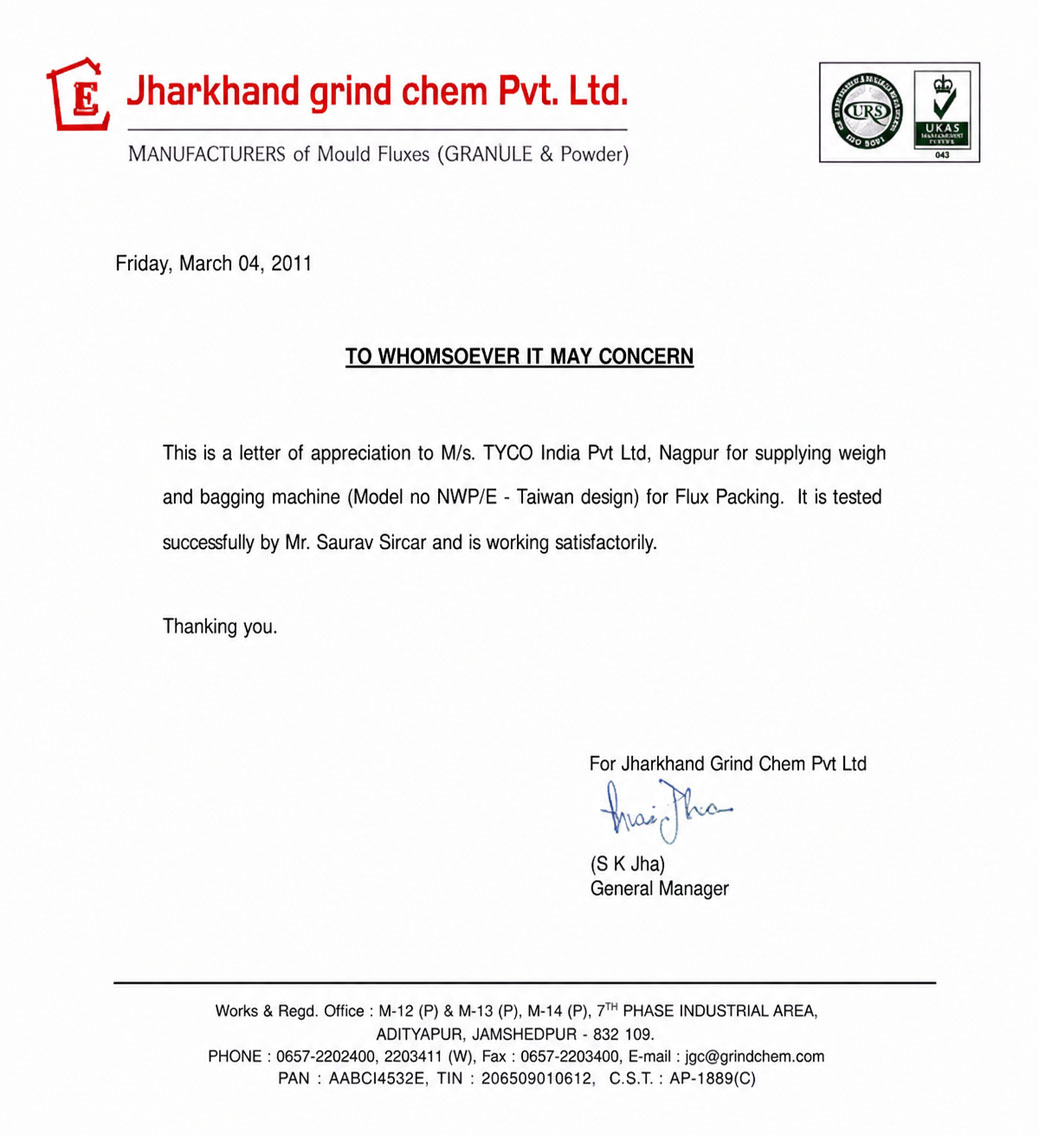 Jharkhand Grind Certificate